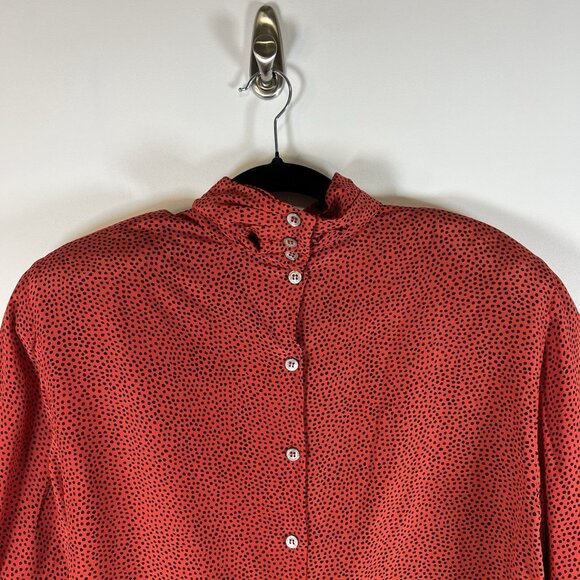 Vintage‎ Christian Dior Seperates Womens Red Polka Dot Silk Top Size 14 Designer - Picture 6 of 9